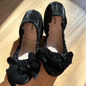 Miu Miu Velvet Bow Flats